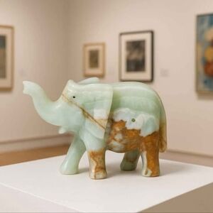 Green Onyx Elephant | 8" Tall | Hand Made